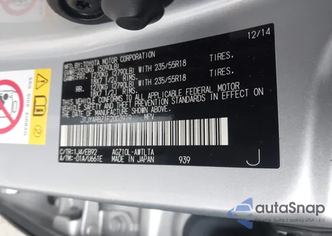 2015 Lexus Nx 200T F Sport from USA, damaged, VIN JTJYARBZ1F2003919